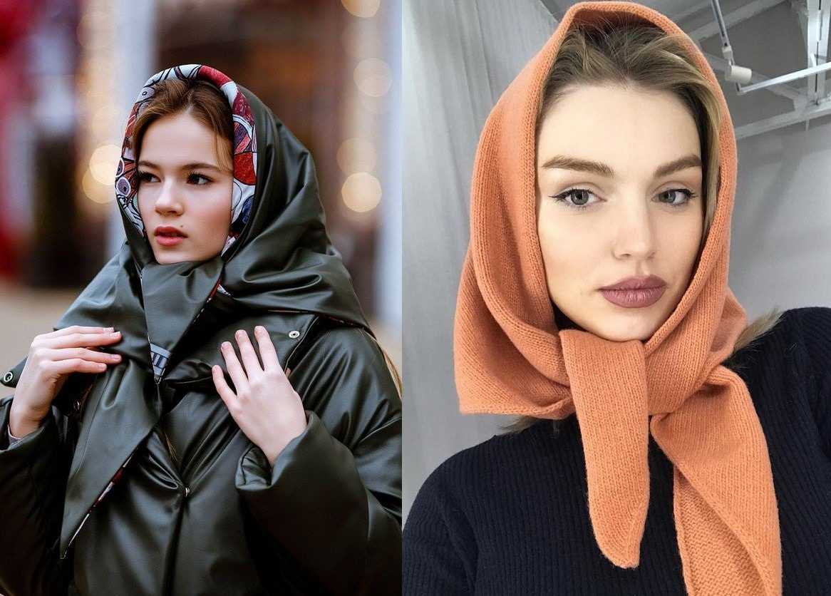 Платки и шарфы зимой - что модно, примеры образов