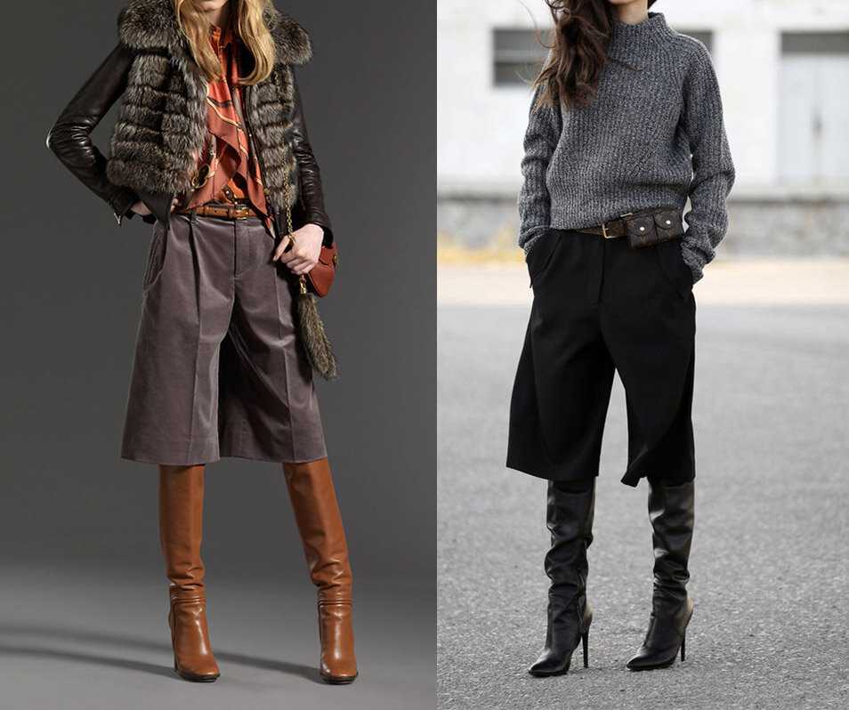 Кожаные шорты женские с чем носить зимой