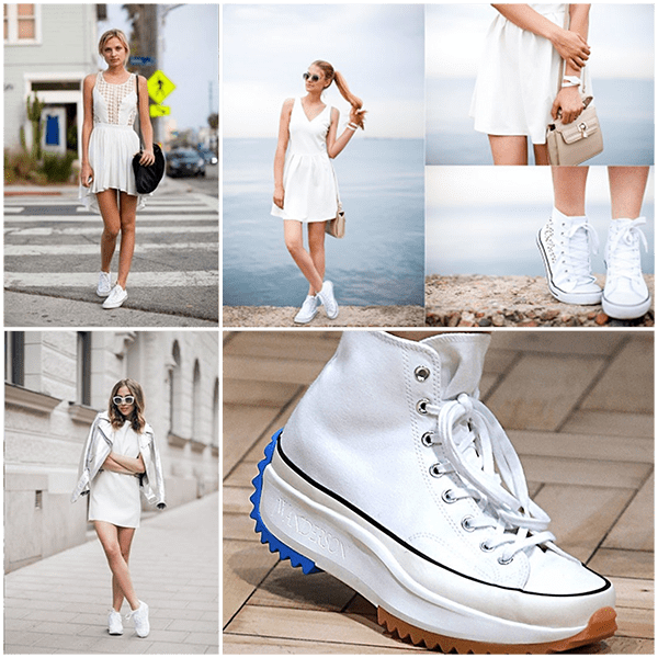 С чем носить белые кроссовки: женские образы 2020, фото