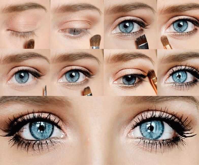 Макияж для синих глаз (50 фото)
