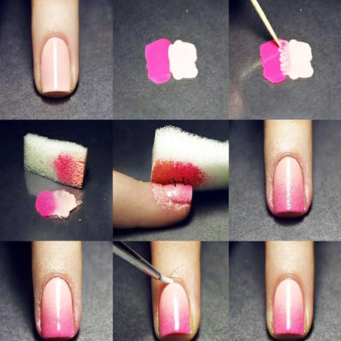 Как сделать омбре на ногтях пошагово: фото видео;